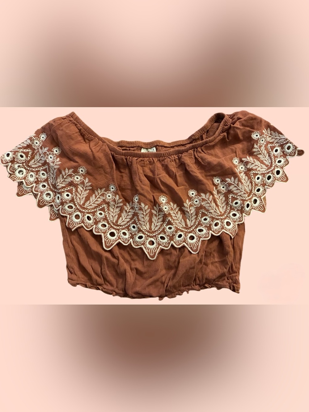 Embroidered Floral Crop Top size s